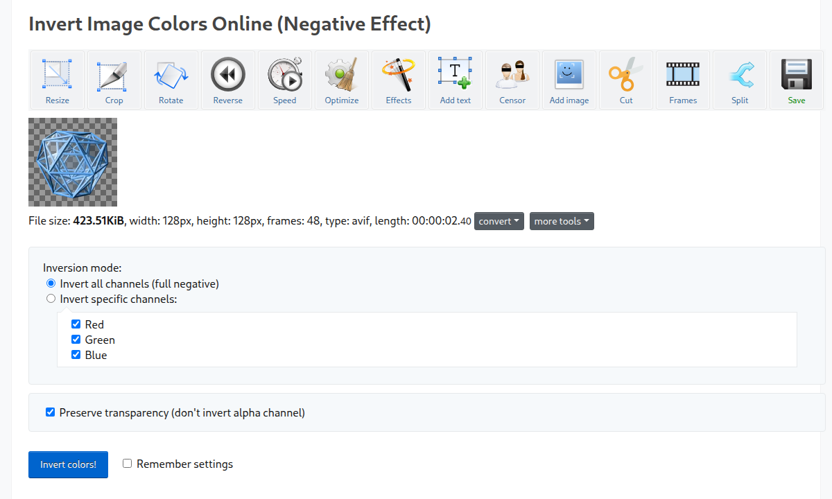 Invert Color Invert Image Colors Online (Negative Effect)