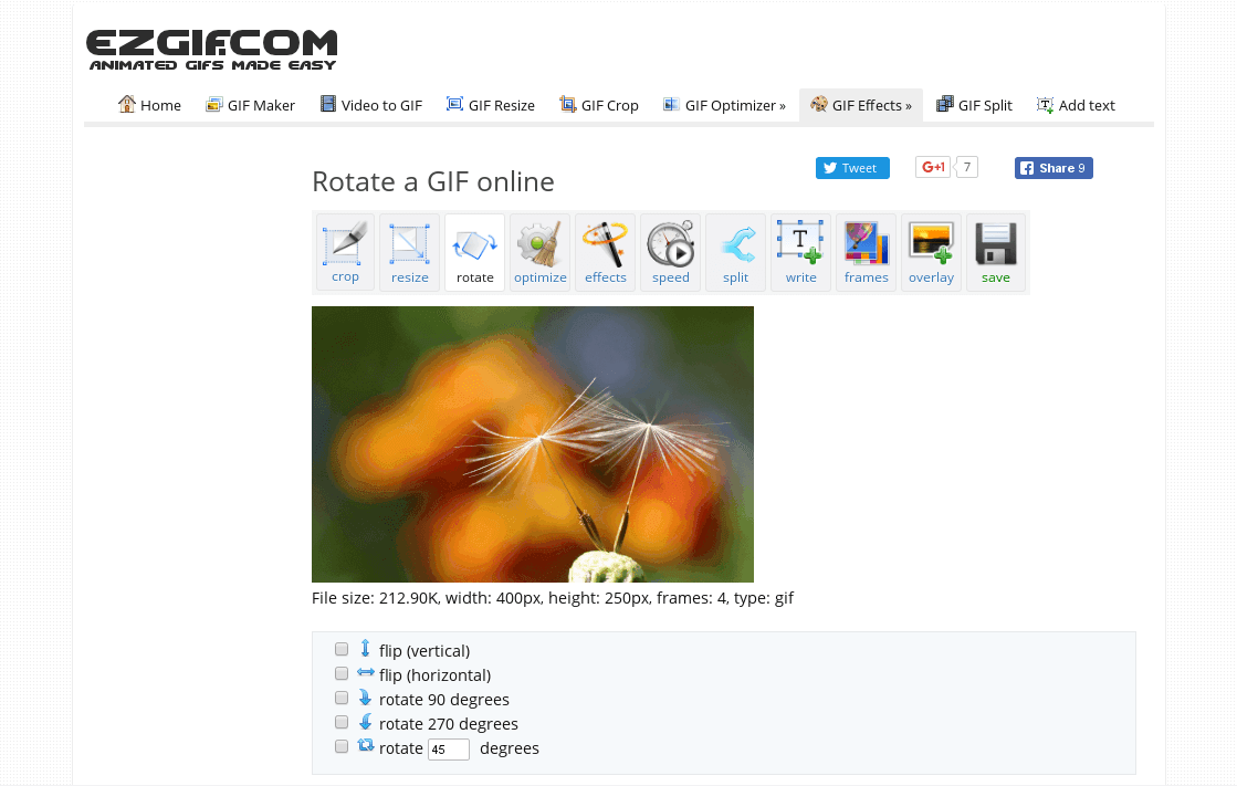 Online GIF rotator