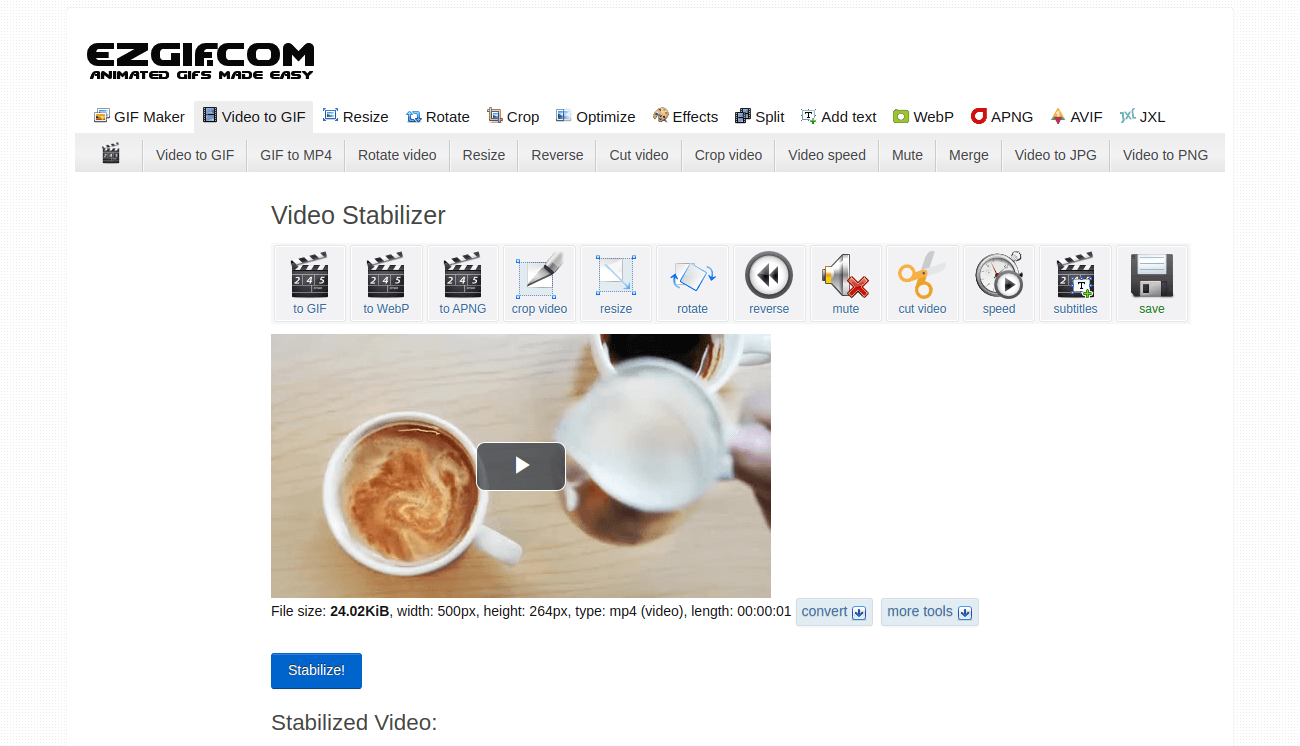 Video Stabilizer tool)