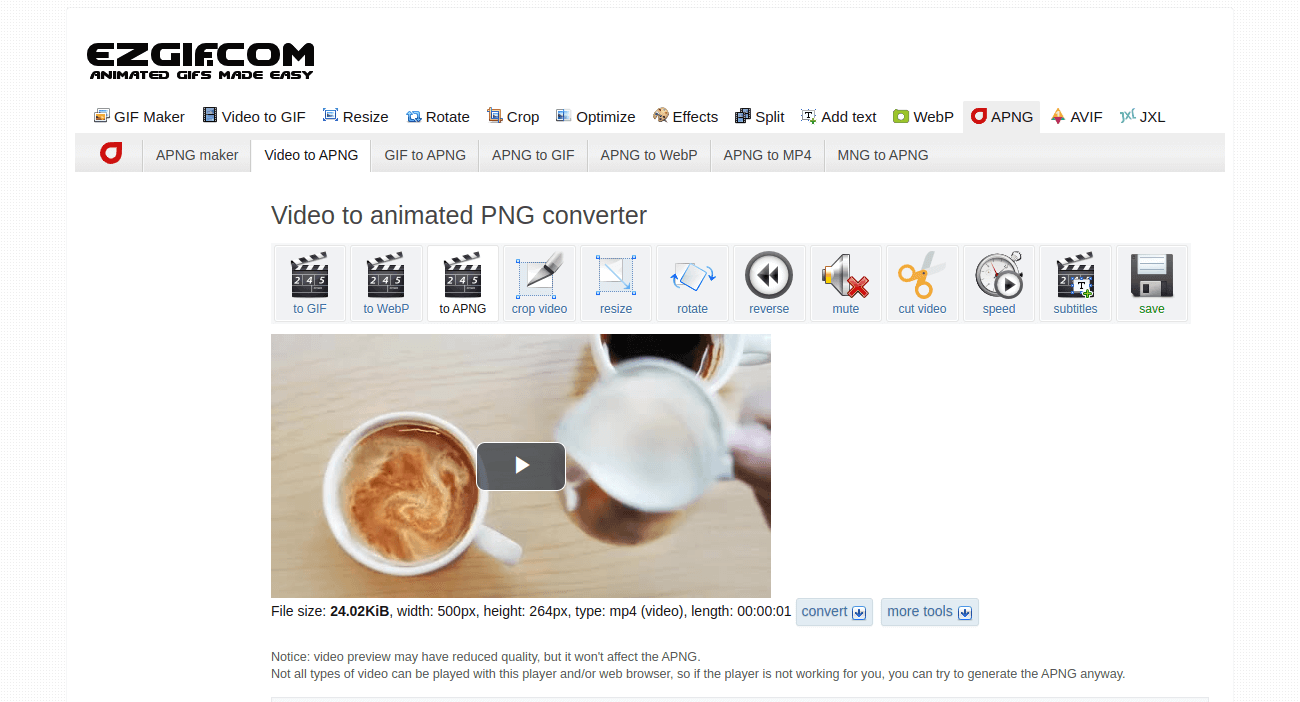 to animated PNG converter