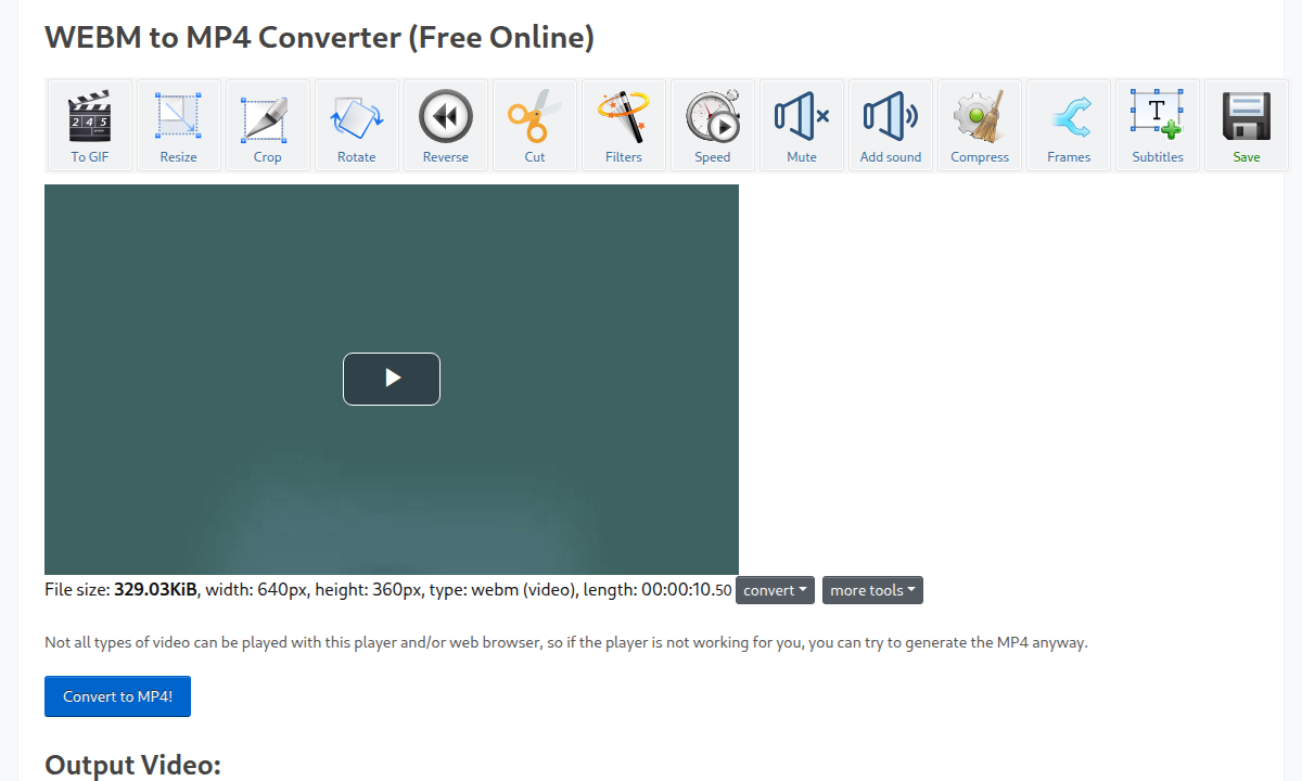 WEBM to MP4 Converter